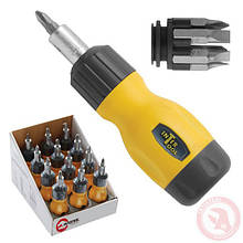 Викрутка реверсивна з комплектом насадок 6 од. INTERTOOL VT-1009