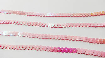 Тасьма паєтки (6 мм) ніжно рожева