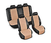 Накидки на сидіння "Еко-замша" широкі (комплект) без лого, колір бежевий