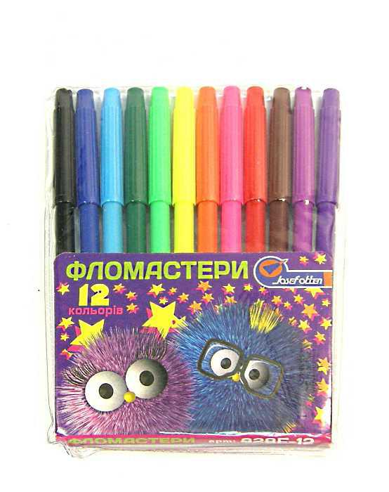 Фломастери J_Otten 828-12J 12кол "Девочка" бл/пак з пiдвiсом, фото 1