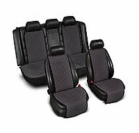 Накидки на сидіння "Еко-замша" широкі (комплект) без лого, колір темно-сірий
