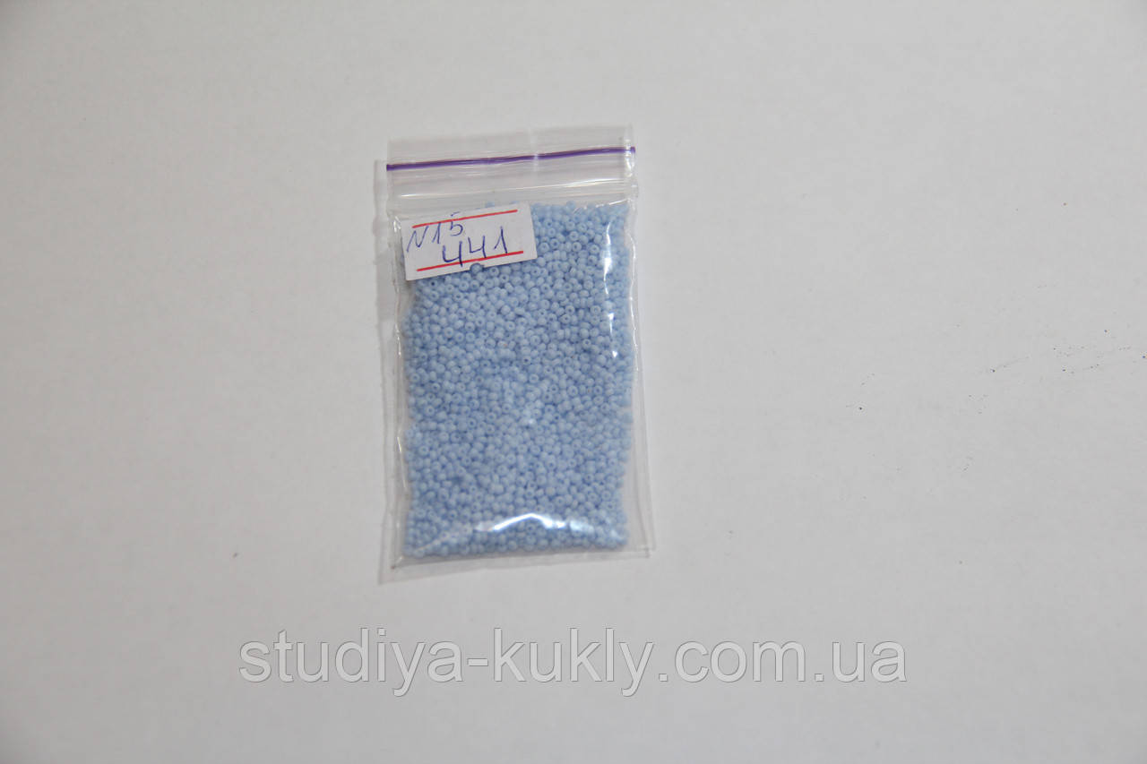 Бісер чеський, мікро. Пресциоза. №13 Колір блакитний, непрозорий. №441. Упаковка 10грамм., фото 1