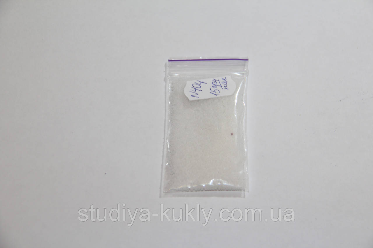 Бісер чеський, мікро. Пресциоза. №15 Колір білий матовий, прозорий. арт 404. Упаковка 10 грам., фото 1