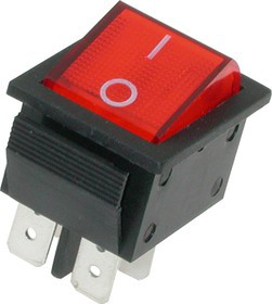 Кнопковий вимикач ON-OFF 30,8*25,5 мм 4pin червоний з підсвічуванням