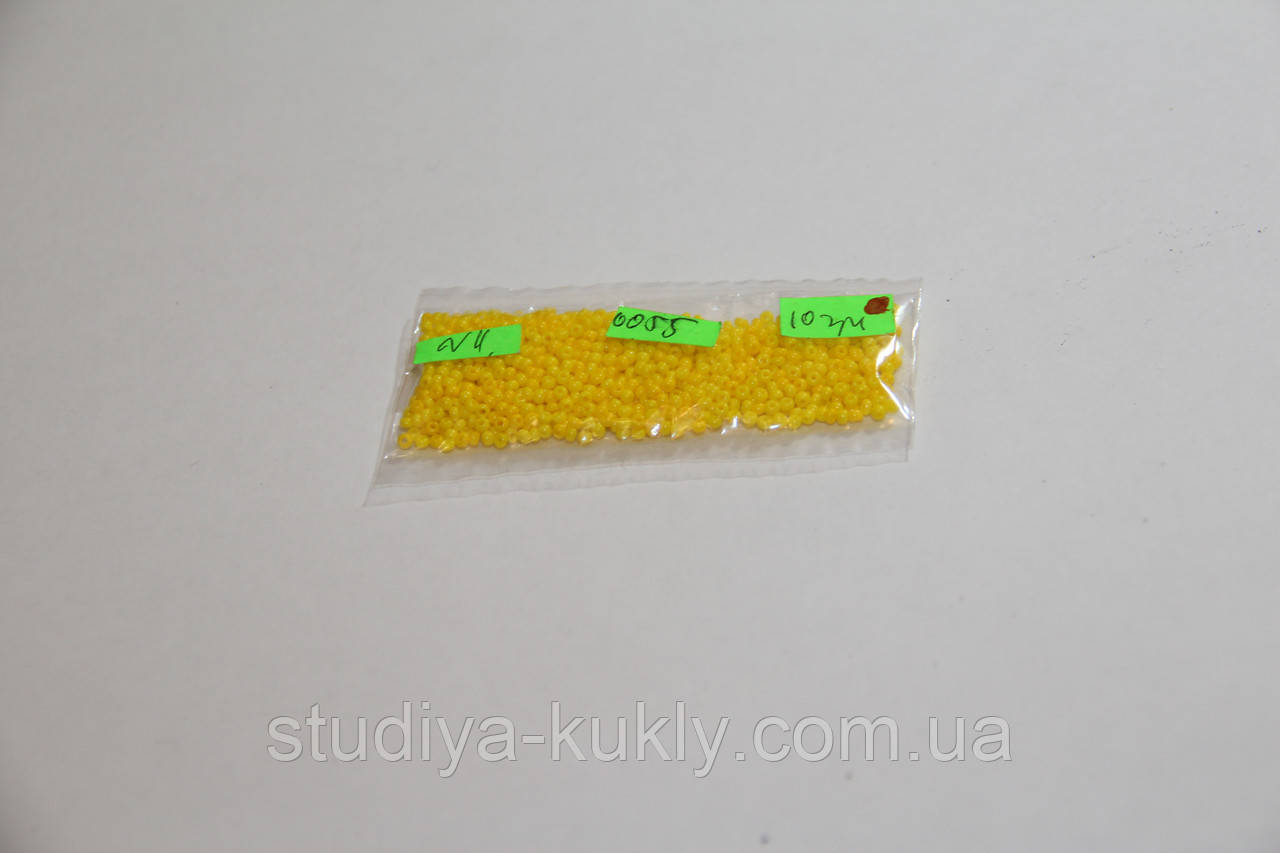 Бісер чеський. Пресциоза. №11 Колір жовтий непрозорий. арт 0055, фото 1