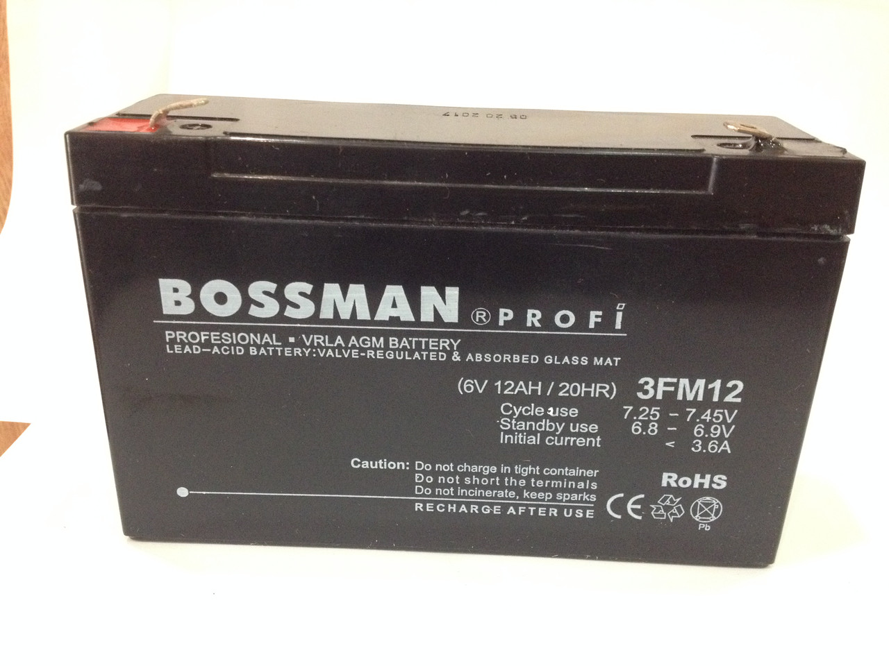 Акумулятор 6 V 12 Ah Bossman profi 3FM12 — LA6120