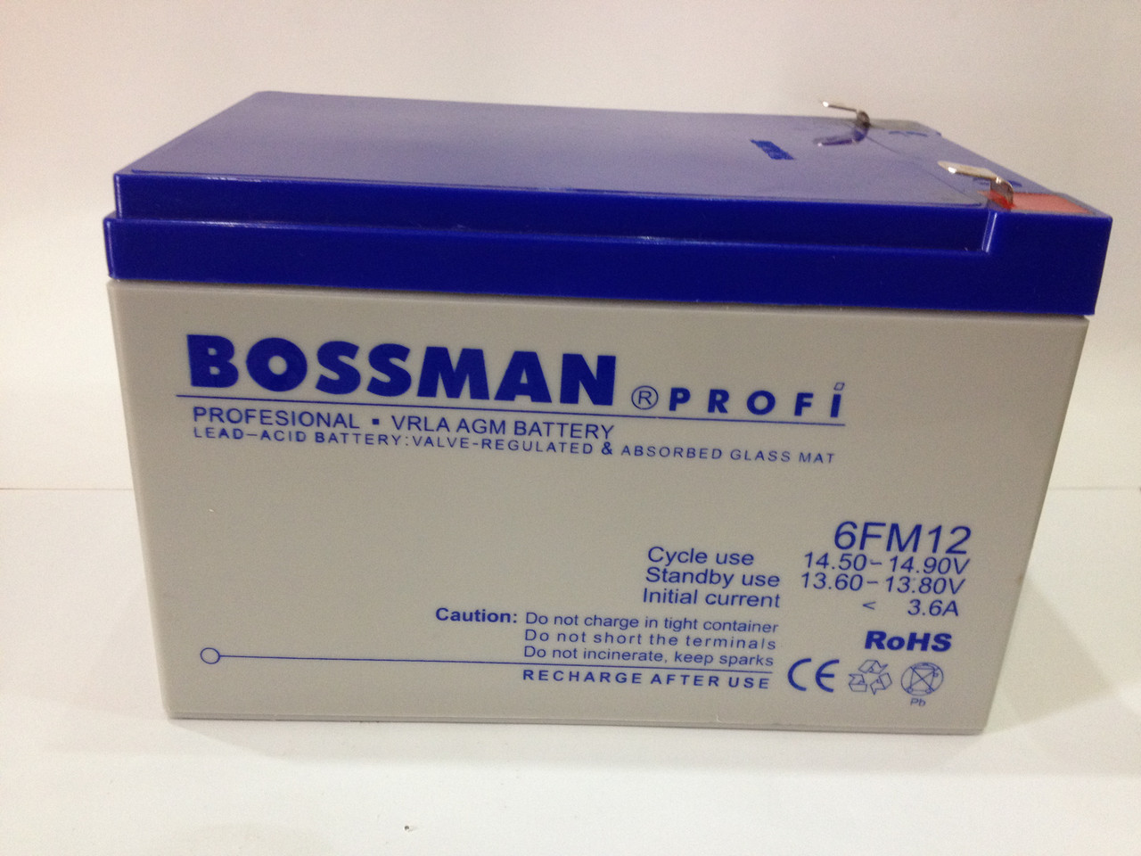 Акумулятор 12 V 12 Ah Bossman profi 6FM12 — LA12120