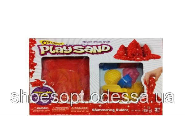 Кінетичний пісок червоний металік з 13 формочками, фото 1
