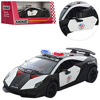 Поліцейська машинка Kinsmart KT 5359 WP "Lamborghini Sesto Elemento", метал, інерційна, 12 см, 1:38