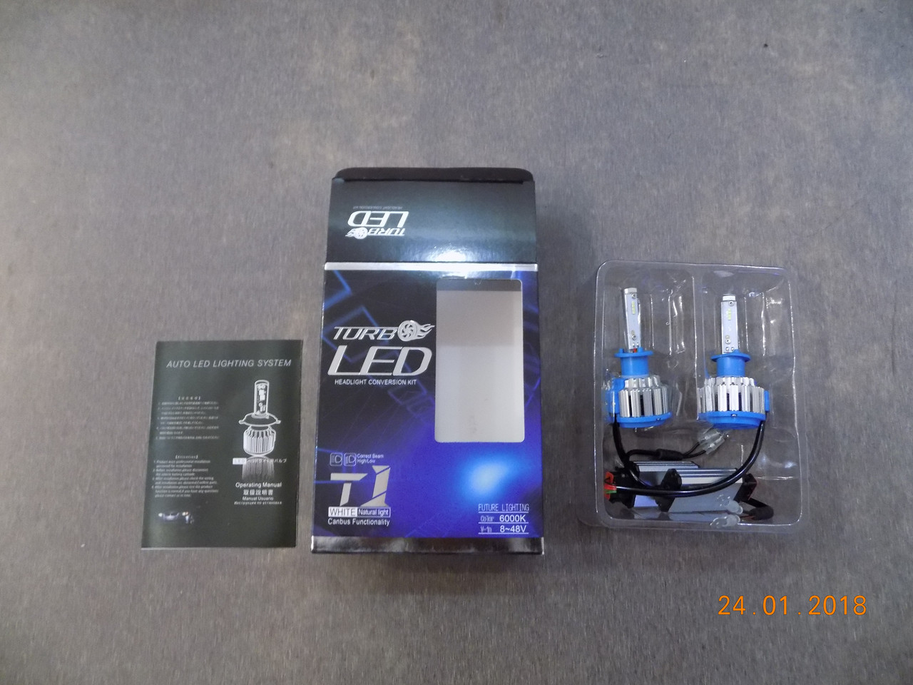 Комплект светодиодных автоламп LED Т1 Turbo H1, 40 W (пара) (производство LED, Китай) - фото 1 - id-p644015576