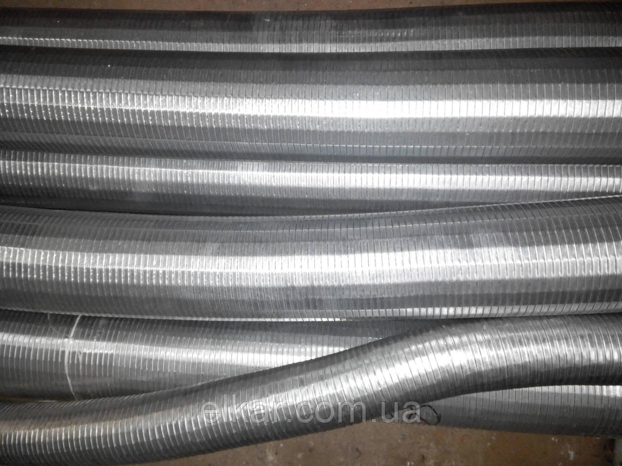Труба металева гнучка (гофра) d-130 мм оцинкована L-2 м (ціна за 1м.), фото 1
