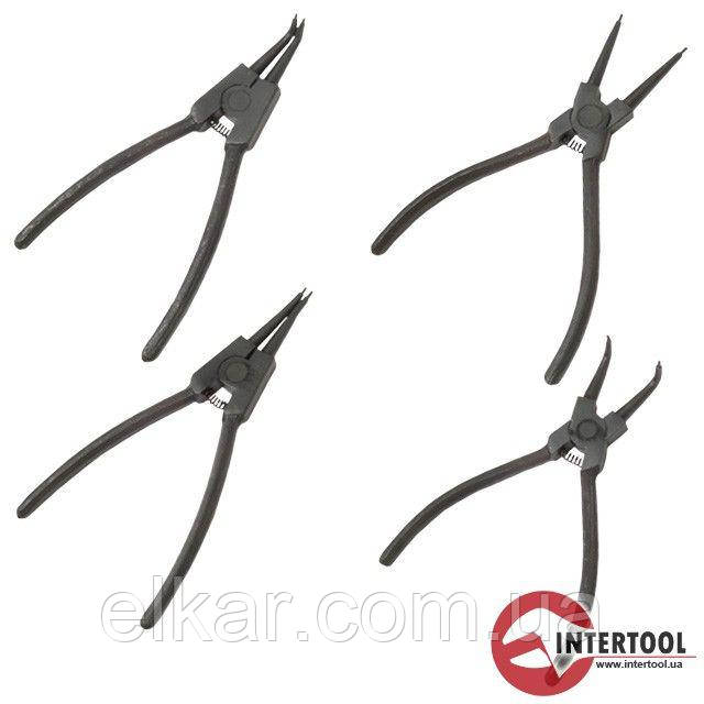 Набір щипців (4 шт.) для установки і зняття стопорних кілець 150 мм НТ-7001, фото 1