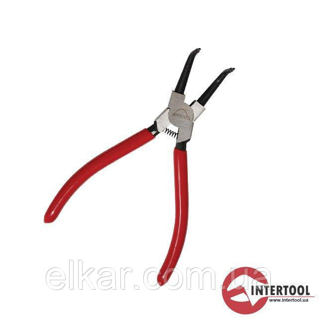 Щипці для зняття стопорних кілець вигнуті на сжим 180 мм НТ-7012, фото 1