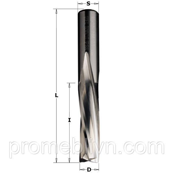 Фреза спіральна D=S=10 I=42 L=90 Z=3 RH чистова обр. тирса в низ