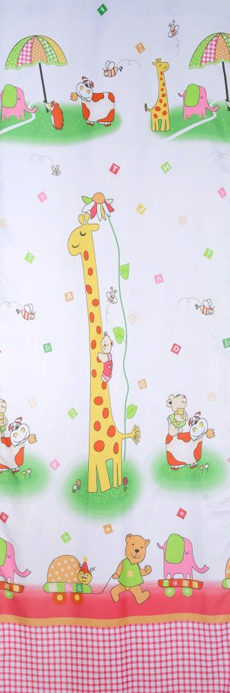 Тюль у дитячий "Жираф" шифон рожевий заввишки 2,9 м