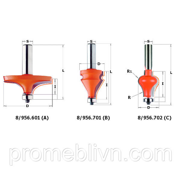 Фреза для поручнів і країв столу. 956.702.11
