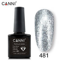 Гель-лак діамантовий (рідка фольга) CANNI 481 срібло