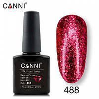 Гель-лак діамантовий (рідка фольга) CANNI 488 темно-червоний 