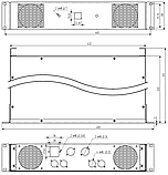 Корпус MiBox для підсилювача потужності звуку, модель MB-2300v2 (Ш483(432) Г325(300) В88) чорний, фото 2