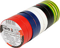 Ленты изоляционные YATO 12 мм х 10 м 5 цветов упак. 10 рул.