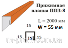 Притискна планка ППЗ-8,0.45*0.055*2 м (камінь,дерево, кирпич)