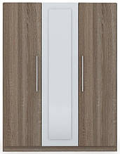 Шафа (шкаф) з ДСП/МДФ в спальню/вітальню/дитячу Martina H 3-х дверна дуб сонома трюфель+білий Blonski