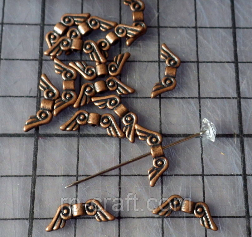 Бусіна металева. Крила бронзові, 6х16 мм, фото 1