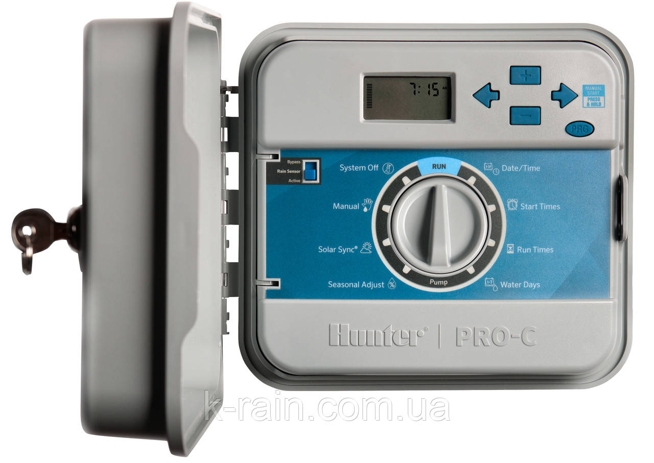 Програматор для автоматичного поливання Hunter PCC-1201 — E (12 зон), фото 1