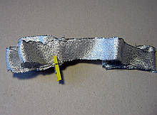 Стрічка парчевая з дротом, срібляста, 25 мм, 1,09 метра