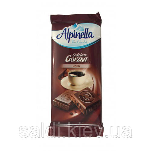 Шоколад "Alpinella Czekolada Gorzka Dark" (Альпінелла чорний гіркий), Польща, 90 г
