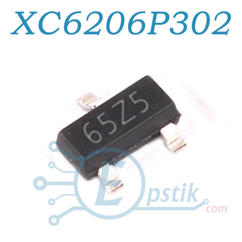 XC6206P302MR, (65Z5), стабілізатор напруги, 3.0 V 200мА, SOT23