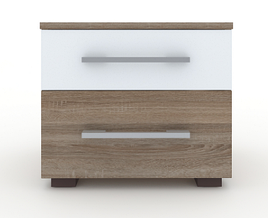 Тумбочка приліжкова з ДСП/МДФ в спальню Martina X дуб сонома трюфель+білий Blonski
