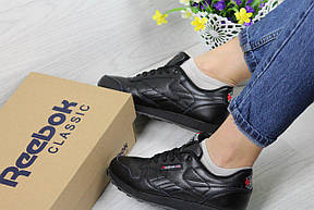 Жіночі,підліткові кросівки Reebok Classic,чорні, фото 2