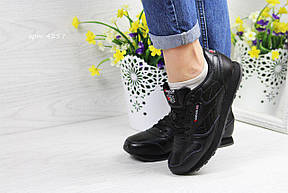Жіночі,підліткові кросівки Reebok Classic,чорні, фото 3