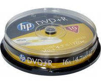 Диски HP DVD+R 4,7 GB 16x Cake box/10