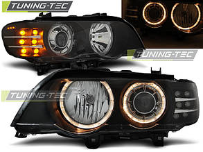 Фари BMW X5 E53 09.99-10.03 ANGEL EYES BLACK LED INDICATOR