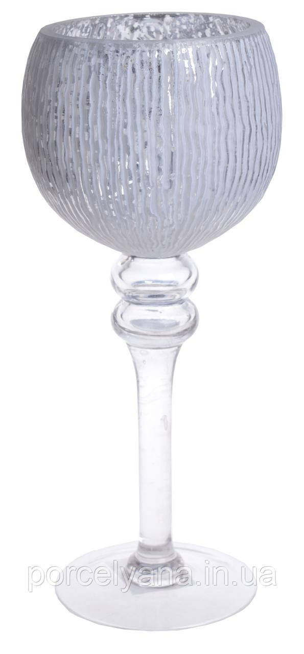 Підсвічник скляний в формі келиха 40 см