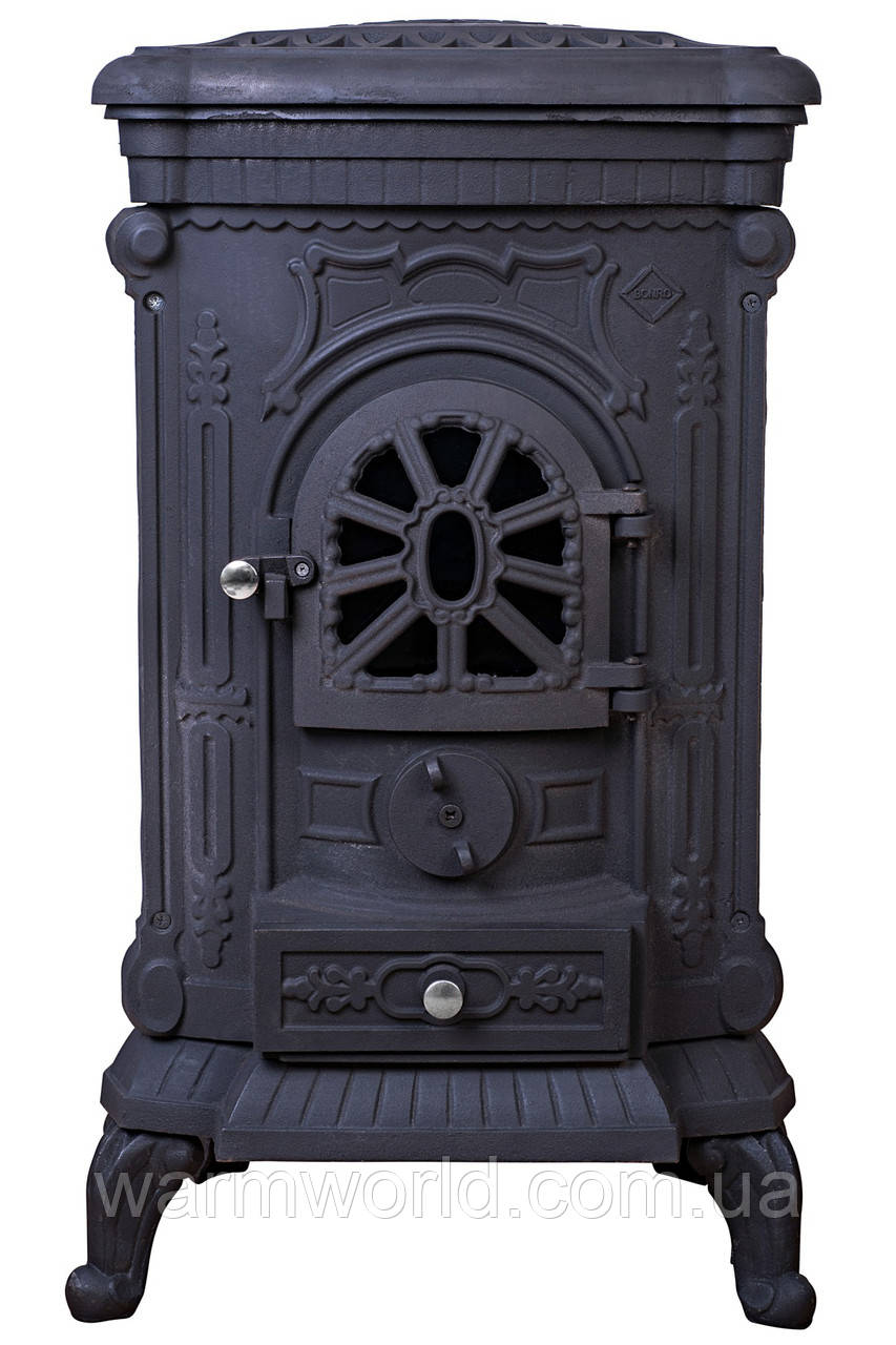 Піч буржуйка чавунна Bonro Black double wall 9 кВт (103401)