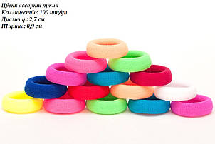 Безшовна резинка для волосся Калуш d 2,7 см 100 шт/уп КОЛЬОРОВА ЯРКА