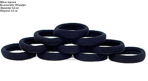 Безшовна резинка для волосся Калуш d 5,2 см 30 шт/уп ЧОРНА