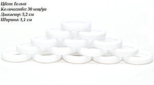 Безшовна резинка для волосся Калуш d 5,2 см 30 шт/уп БІЛА