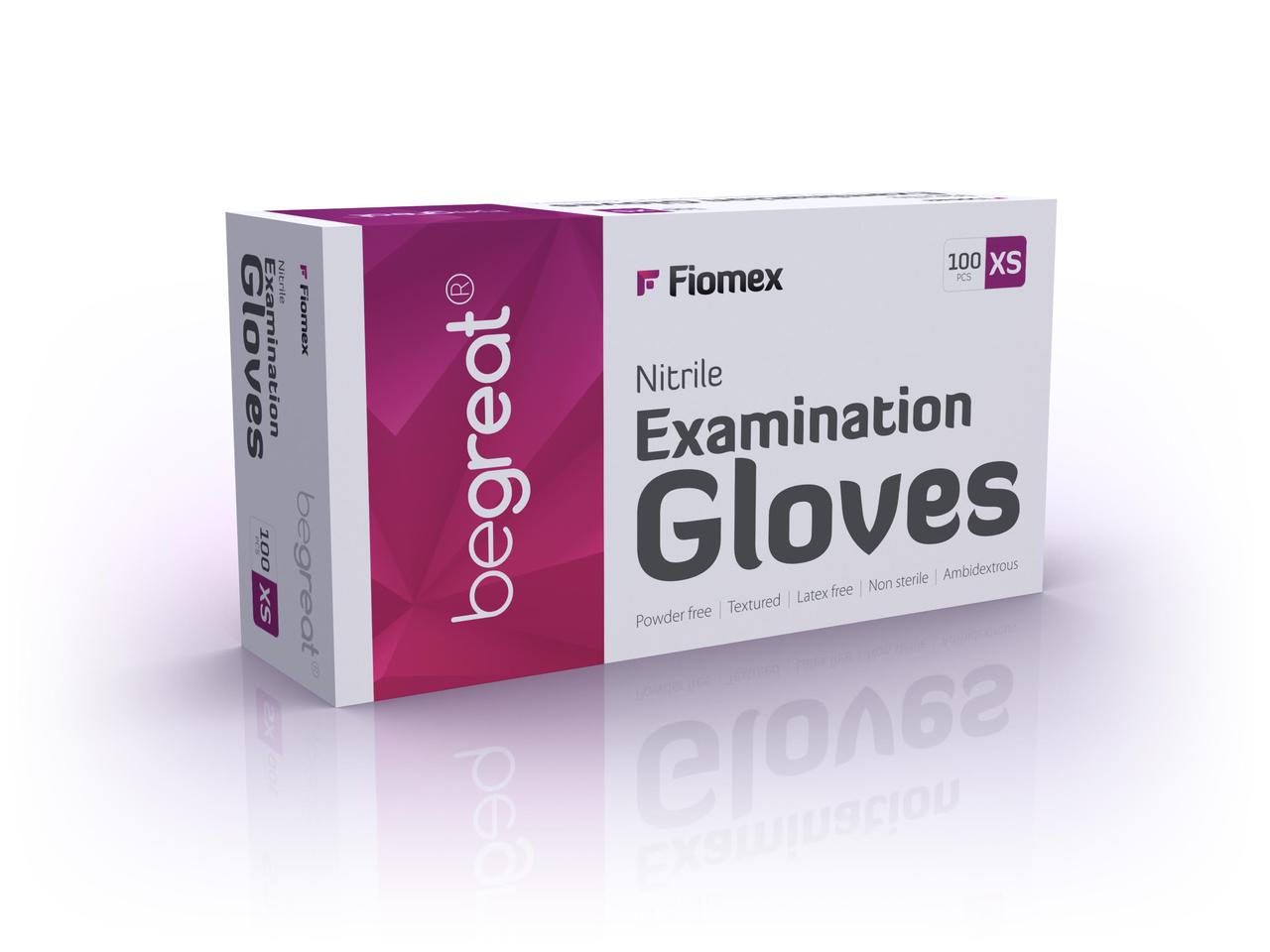 Рукавички нітрилові, сині Fiomex, premium - 100 шт/уп, XS