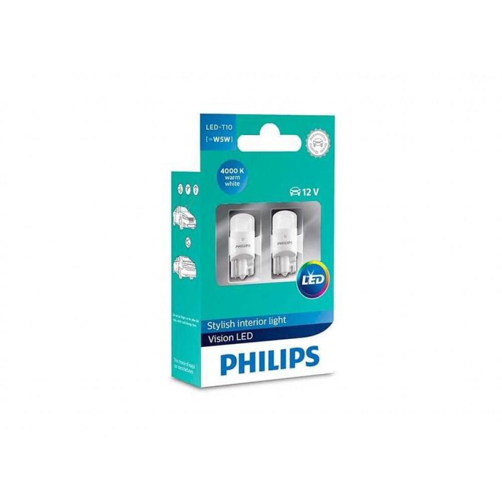 Лампа світлодіодна Philips T10 W5W 5500 K 12 V, 2 шт. 127916000KX2