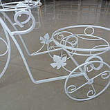 Підставка велосипед великий білий прованс, фото 4