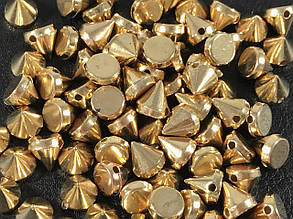 Шипи пластикові пришивні кольори золото 8х7 мм поштучно/паковання, фото 2
