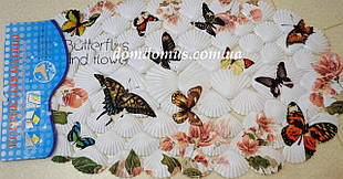 Килимок для ванної антиковзкий на присосках "Метелики" 9201