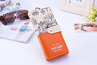 Оранжевый женский кошелек на кнопке Secret Garden