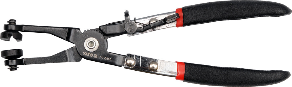 Щипці з шарнірним захватом для шлангових хомутів Yato, 230 мм