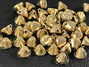 Шипи пластикові тупі пришивні кольори золото 8х5 мм поштучно/паковання