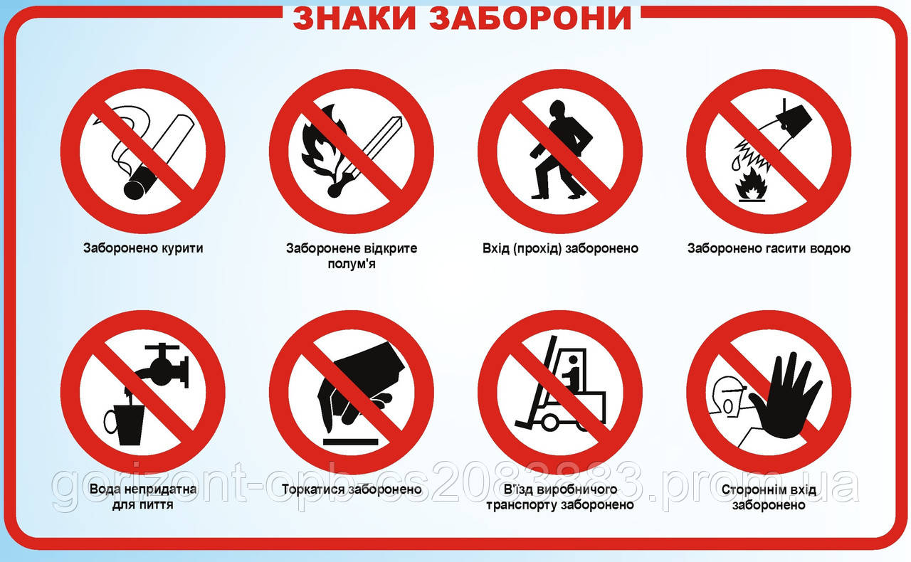 Заборонні знаки безпеки